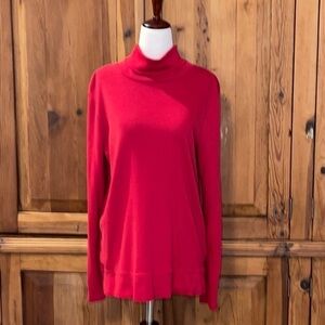 J. Jill Red Pima Cotton turtleneck long sleeves Sz. M